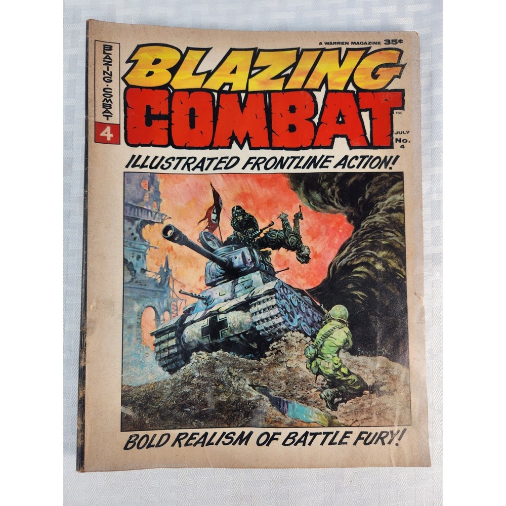 Blazing Combat Magazine July No. 4 Illustrated Frontline Action War Comic